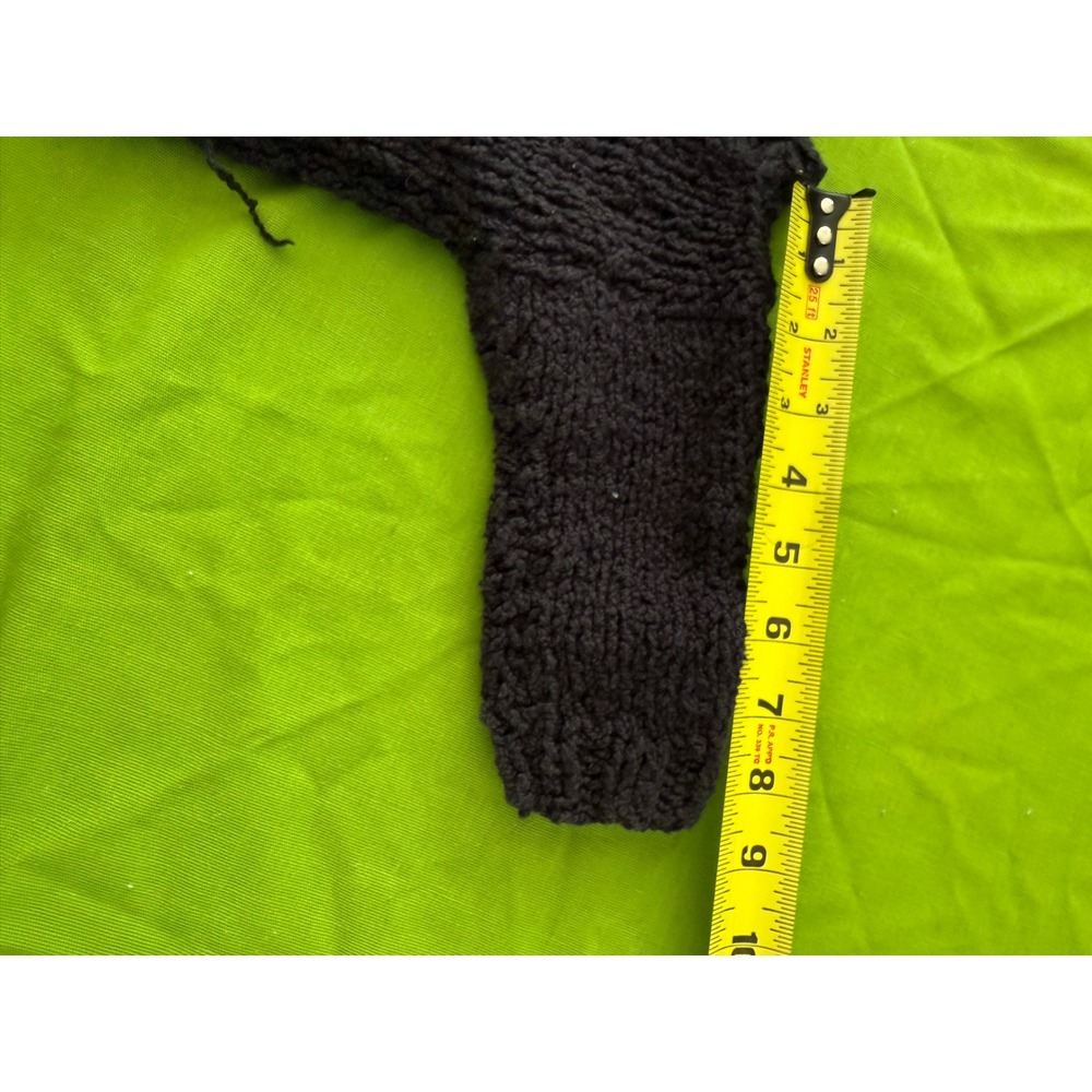 Vintage Handmade Mola‎ Cat Patch Chunky Knit Sweater Black Toddler Kids Artisan - Picture 8 of 8